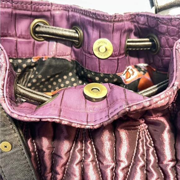 Chic Purple Croc-Embossed Shoulder Bag - Picture 4 of 6